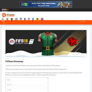 Win 1 of 3 Limited Edition FUTmas Jerseys