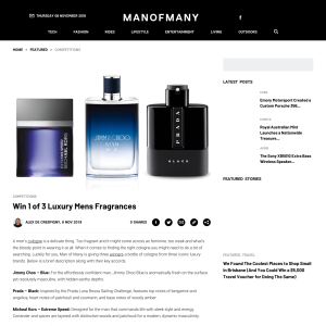 Win 1 of 3 Luxury Mens Fragrances