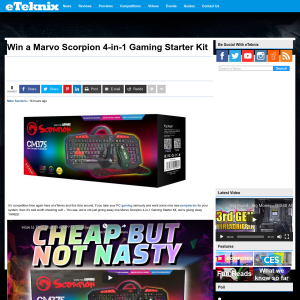 Win 1 of 3 Marvo Scorpion 4-in-1 Gaming Starter Kits