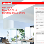 Win 1 of 3  Miele DG 6010  Benchtop Steam Ovens