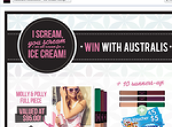 Win 1 of 3 'Molly & Polly' swimsuits & Australis cream eyeshadow duos!