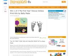 Win 1 of 3 'My First Year' Deluxe Inkless Print Kits by Baby Made