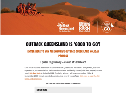 Win 1 of 3 Outback Queensland holiday packages!