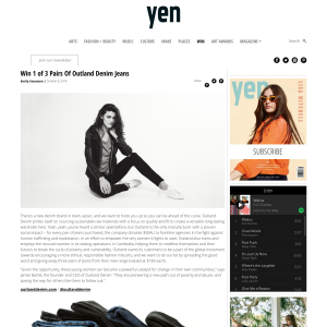 Win 1 of 3 pairs of 'Outland Denim' Jeans!