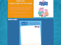Win 1 of 3 Peppa Pig prize packs