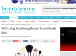 Win 1 of 3 Redefining Beauty Travel Brush Kits!