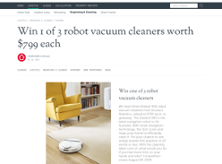 Win 1 of 3 robot vacuum cleaners