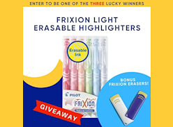 Win 1 of 3 Sets of Pilot Fixion Light Erasable Highlighters & Erasers