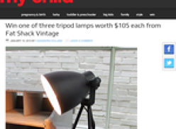 Win 1 of 3 vintage style tripod lamps!