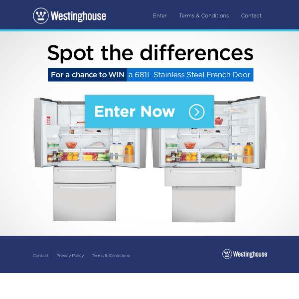 Win 1 of 3 Westinghouse 681L Stainless Steel French Door Fridges Worth $3,199