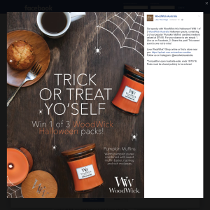 Win 1 of 3 'WoodWick Australia' Halloween packs!