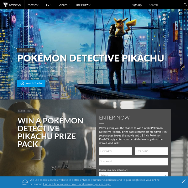 Win 1 of 30 Detective Pikachu Prize Packs