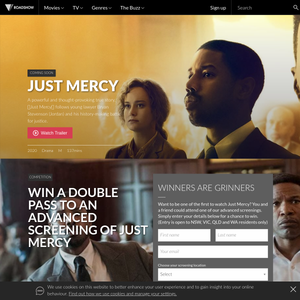 Win 1 of 30 double passes to an advanced screenings of Just Mercy!