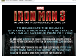 Win 1 of 30 double passes to the special preview screening of 'Iron Man 3'!