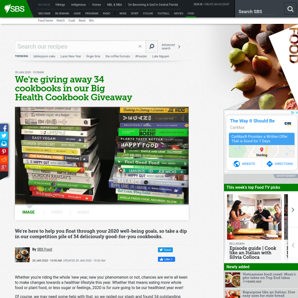 Win 1 of 34 Health Cookbooks Up to