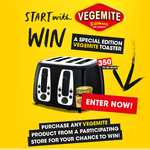 Win 1 of 350 special edition Vegemite toasters!