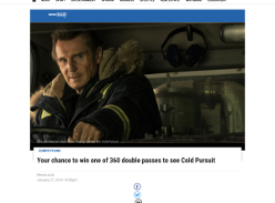 Win 1 of 360 Double Passes to the film 'Cold Pursuit'