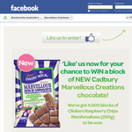 Win 1 of 4,000 blocks of Cadbury Marvellous Creations!