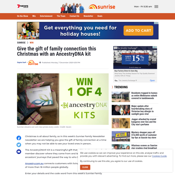 Win 1 of 4 Ancestry DNA Kits
