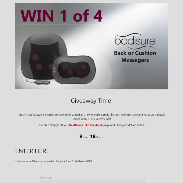 Win 1 of 4 Back or Cushion Massagers