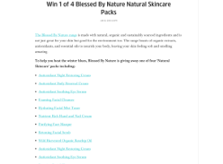 Win 1 of 4 Blessed By Nature Natural Skincare Packs