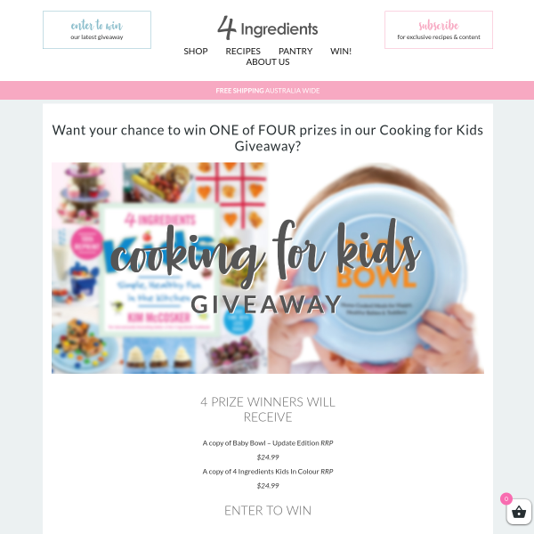 Win 1 of 4 Cooking for Kids Prize Packs