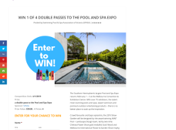 Win 1 of 4 Double Passes To The Pool And Spa Expo