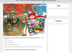 Win 1 of 4 Nintendo Switch game prize packs