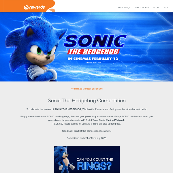 Win 1 of 4 Team Sonic Racing PlayStation 4 Packs or 1 of 500 Double Passes to Sonic the Hedgehog