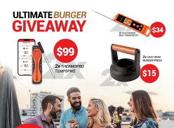 Win 1 of 4 ThermoPro Cooking Thermometers or 1 of 2 Cast Iron Burger Presses