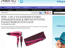 Win 1 of 4 VS Sassoon Evoke straightener & styling packs worth $150 each!