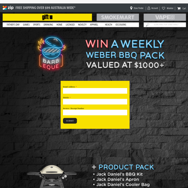 Win 1 of 4 Weber Family Q BBQ & Product Packs!