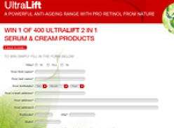 Win 1 of 400 Ultralift 2 in 1 serum & cream products!