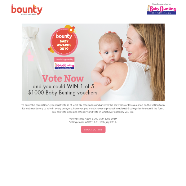 Win 1 of 5 $1,000 Baby Shopping Sprees