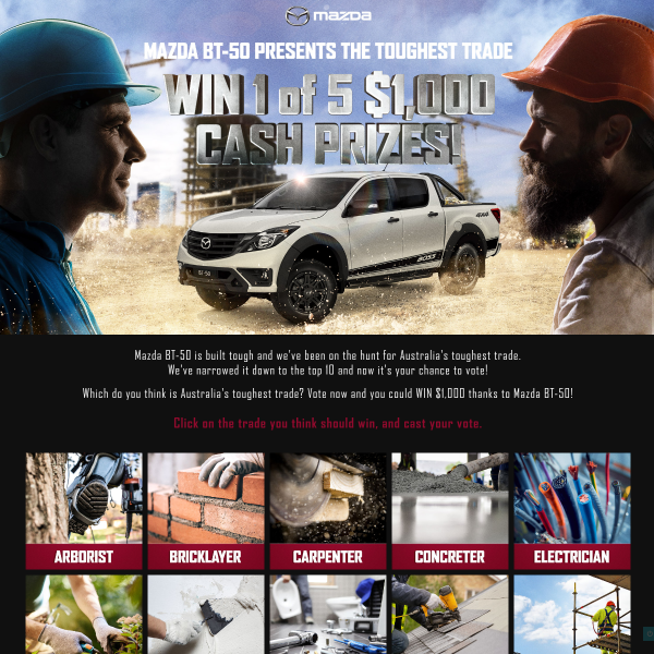Win 1 of 5 $1,000 Cash Prizes