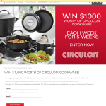 Win 1 of 5 $1,000 Circulon cookware prize packs!