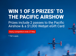 Win 1 of 5 $1,000 Webjet Gift Cards