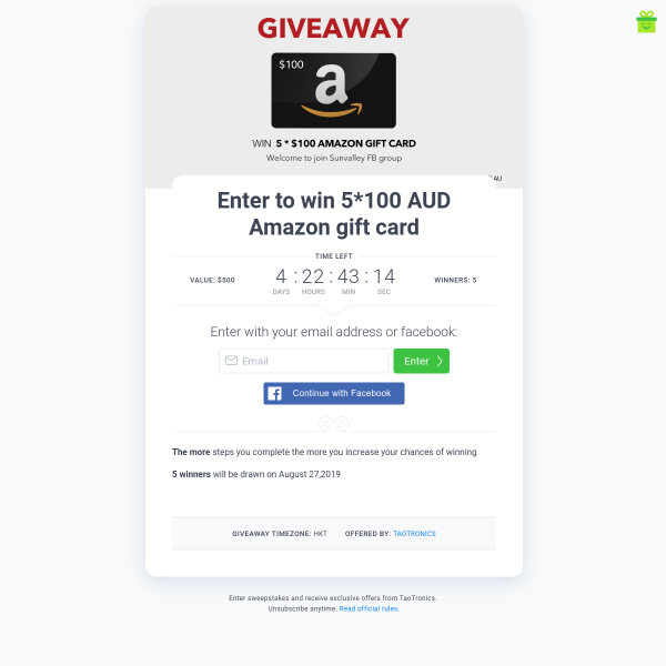 Win 1 of 5 $100 Amazon Au Gift Cards