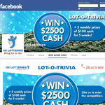 Win 1 of 5 $100 cash prizes and go into the draw to win $2500 major cash prize