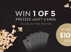 Win 1 of 5 $100 Prezzee eGift Cards to Be Redeemed at Event Cinemas
