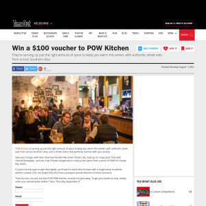 Win 1 of 5 $100 vouchers to 'POW Kitchen'!