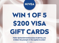 Win 1 of 5 $200 Visa Gift Cards