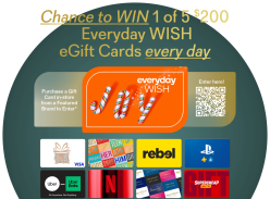 Win 1 of 5 $200 Wish Gift Cards Daily