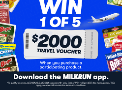 Win 1 of 5 $2000 Travel Vouchers