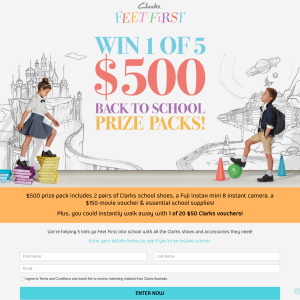 Win 1 of 5 $500 'Back to School' prize packs!