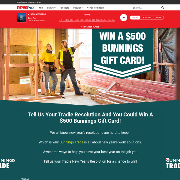 Win 1 of 5 $500 Bunnings Gift Cards