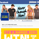 Win 1 of 5 $500 'City Beach' gift cards!