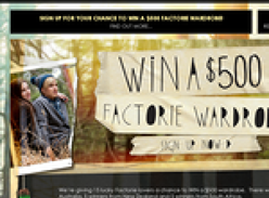 Win 1 of 5 $500 Factorie wardrobes!