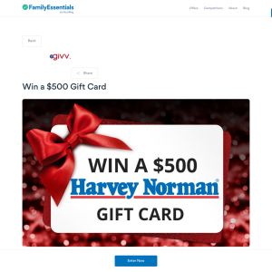 Win 1 of 5 $500 Harvey Norman gift cards