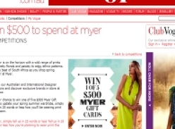 Win 1 of 5 $500 Myer Gift Cards